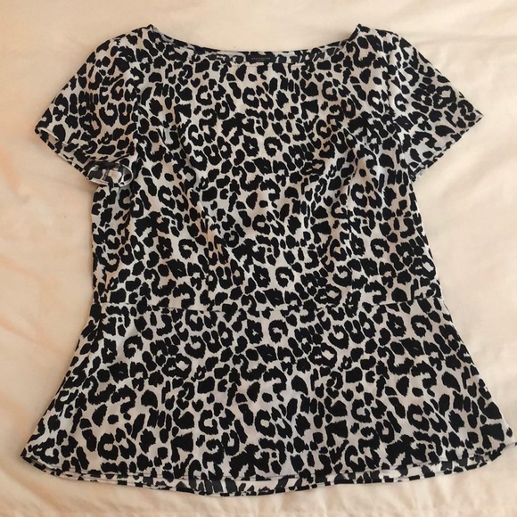 Black and white leopard print polyester top - Picture 2 of 2